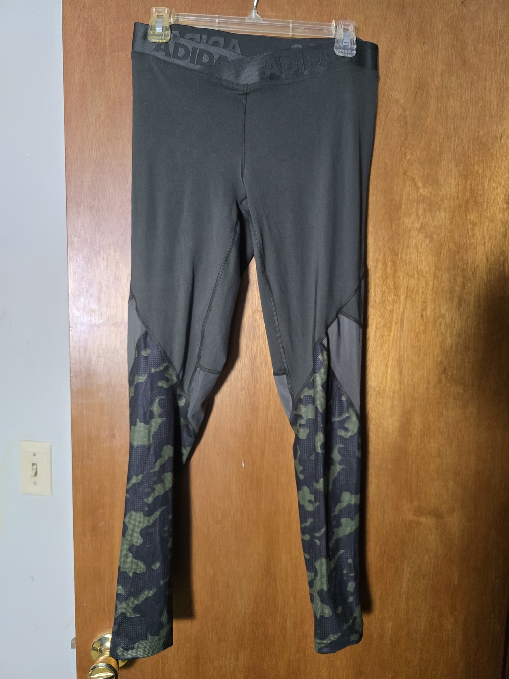 Adidas Black Leggings with Camo Panel